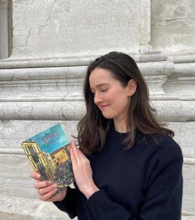 In memory of my dear friend Milton Grundy (1926–2022), I am taking his seven walks around Venice. These are mapped out in his anthology guide, now in its sixth edition. 

The first walk takes the reader to the church of San Giorgio Maggiore – designed by Palladio in 1566, with a misty view of the Lagoon from the bell tower. 

Just last month Milton finished narrating the walks for a forthcoming app. A wise and wonderful man who is much missed.
